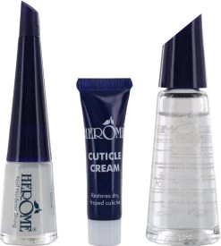 Herome 3 In 1 Manicure Nagelverzorging Set Blauw – Nagelset Voor Beschadigde Nagels - Nagelverharder, Nagellakremover En Nagelriemcreme - Set Van 3 -Manicure En Pedicure 1079x1200