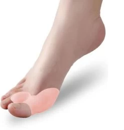 Merkloos Hallux Valgus Siliconen Teencorrector/Spreider En Beschermer Grote Teen – Siliconen Teenspreiders (Per Paar) - Beigeig