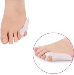 Merkloos Kleine Teenspreider - Hallux Valgus Siliconen Teencorrector - 2 Stuks - Wit
