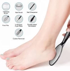 FAO 13in1 Eelt Verwijderaar - Incl. Pedicure Set - Professionele Voetvijl - Waterdichte Voetrasp - Eeltschaaf Oplaadbaar - Elektrische Eeltrasp - Zwart -Manicure En Pedicure 1188x1200