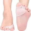 Merkloos Siliconen Teenspreider Voor 3 Tenen - Bunion Beschermer - Voorvoetkussen - Hallux Valgus Tegen Pijn - Voor In Schoenen - Set Van 2 - Wit