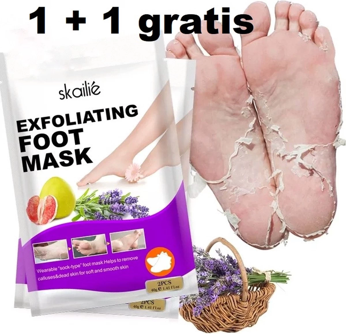 Eeltsokken - Voetmasker - Eeltsokken Voeten - Eelt Verwijderaar - Heerlijk Zachte Voeten - 4 Stuks 1 Eeltsokken - Voetmasker - Eeltsokken Voeten - Eelt Verwijderaar - Heerlijk Zachte Voeten - 4 Stuks