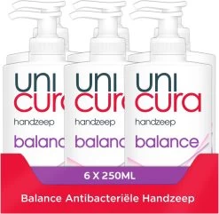 Unicura Balans Antibacteriële Vloeibare Handzeep - 6 X 250 Ml - Voordeelverpakking