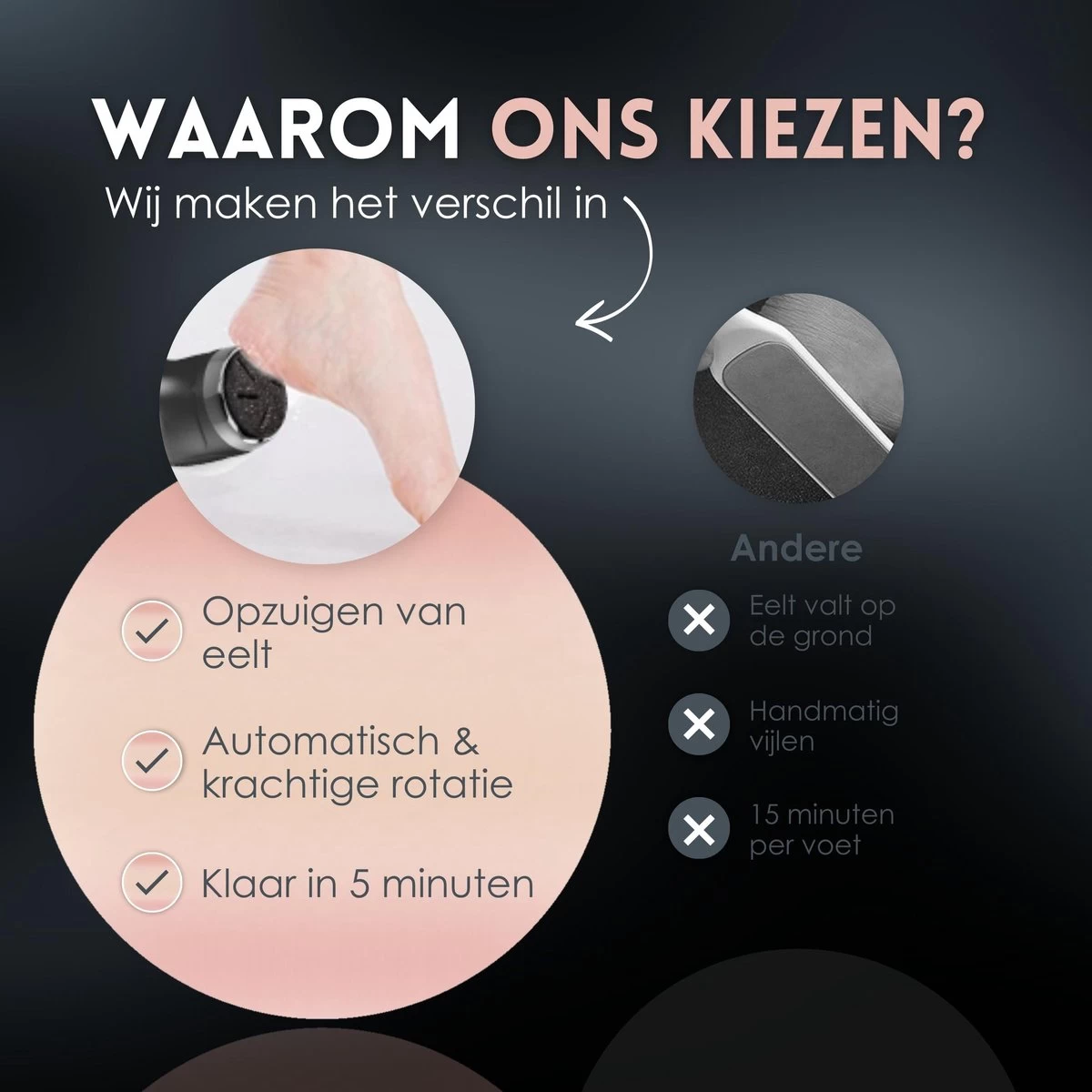 Beeperfect® Elektrische Eeltverwijderaar Met Stofzuigsysteem - Voetvijl - Eeltvijl - IPX7 Waterdicht - Gratis Pedicure Set - Zwart 11 Beeperfect® Elektrische Eeltverwijderaar Met Stofzuigsysteem - Voetvijl - Eeltvijl - IPX7 Waterdicht - Gratis Pedicure Set - Zwart - Afbeelding 11