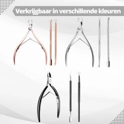 3 Delige Nagelriem Knipper Set - Cuticle Pusher Duwer Verwijderaar Trimmer Mesje - Bokkenpootje Nagels -Manicure En Pedicure 1200x1200 24