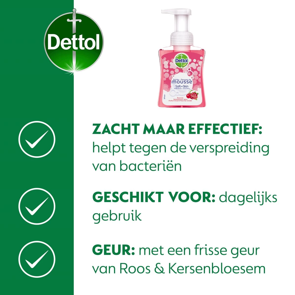Dettol - Handzeep - Zachte Mousse - Antibacterieel - Roos & Kersenbloesem - 6 X 250 Ml 6 Dettol - Handzeep - Zachte Mousse - Antibacterieel - Roos & Kersenbloesem - 6 X 250 Ml - Afbeelding 6