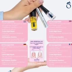 Herome 3 In 1 Manicure Nagelverzorging Set – Beschadigde Nagels – Nagelriemolie, Nagelriemcrème En Nagelverharder -Manicure En Pedicure 1200x1200 7