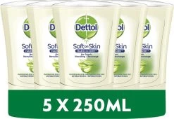 Dettol - Handzeep - No Touch Navulling - Antibacterieel - Aloe Vera - 250 Ml X5 -Manicure En Pedicure 1200x824