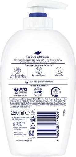 Dove Deeply Nourishing Verzorgende Handzeep - 6 X 250 Ml - Voordeelverpakking -Manicure En Pedicure 587x1200