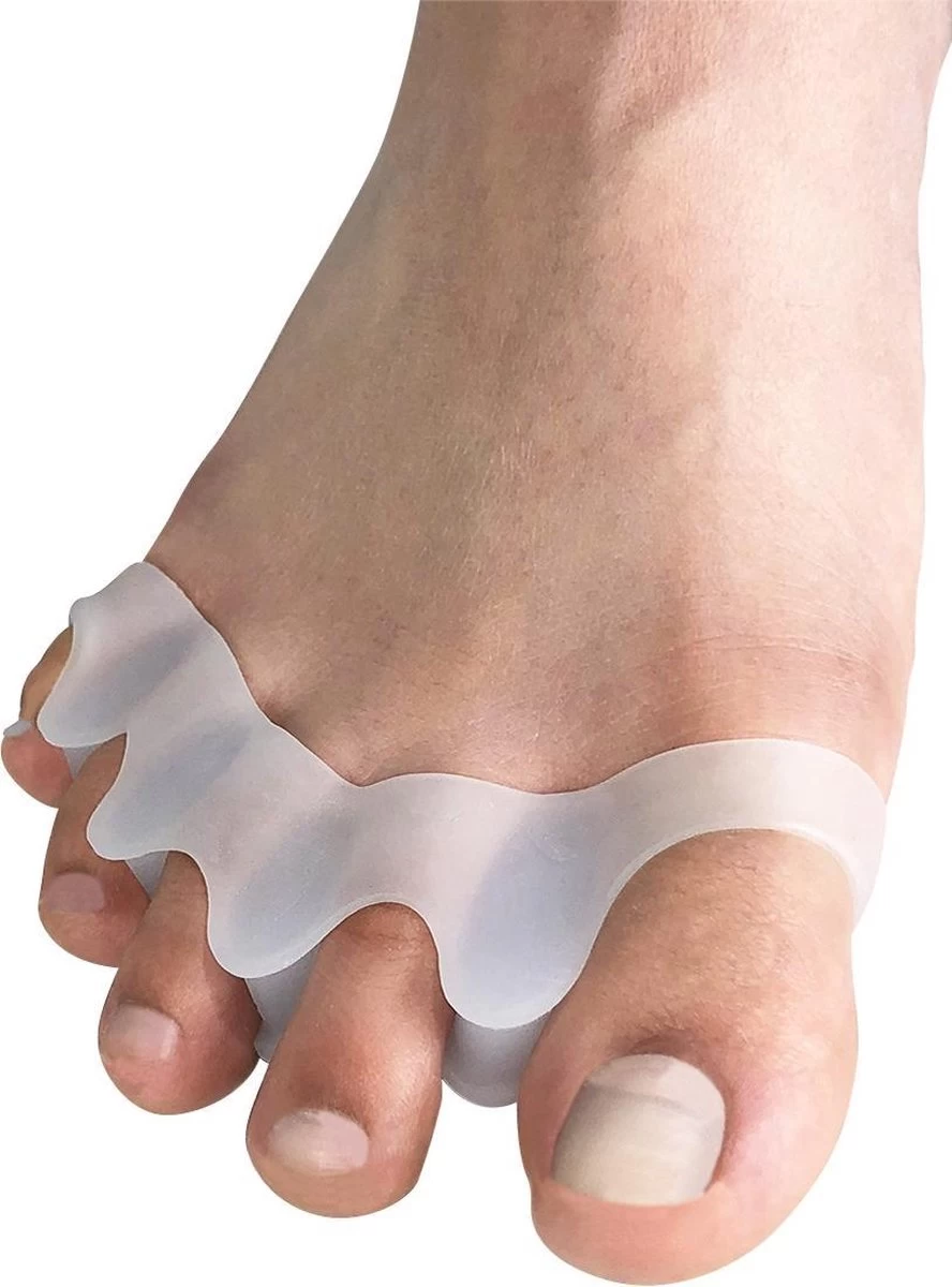 Scarlet Health | Teenspreider "Spreader III"; 1 Paar (2 Stuks) Gelhouder Van Zachte Siliconen; 5-teen Spreider Voor Hallux Valgus, Hamertenen, Kogelvormige Tenen. Vaandel 1 Scarlet Health | Teenspreider "Spreader III"; 1 Paar (2 Stuks) Gelhouder Van Zachte Siliconen; 5-teen Spreider Voor Hallux Valgus, Hamertenen, Kogelvormige Tenen. Vaandel