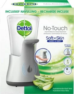 Dettol - Handzeep - Automatische Zeepdispenser - No Touch - Met Navulling Hydraterende Aloë Vera 250ml - Antibacterieel