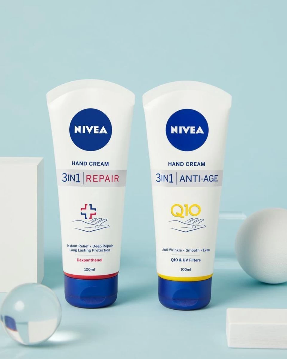NIVEA 3-in-1 Repair Handcrème - 6 X 100ml - Droge Huid 2 NIVEA 3-in-1 Repair Handcrème - 6 X 100ml - Droge Huid - Afbeelding 2